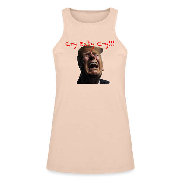 "Cry Baby Cry" American Apparel Women’s Racerneck Tank - natural