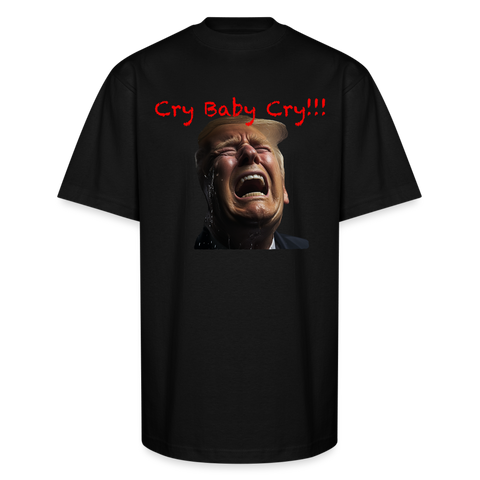 "Cry Baby Cry" Unisex Oversized Heavyweight T-Shirt - black